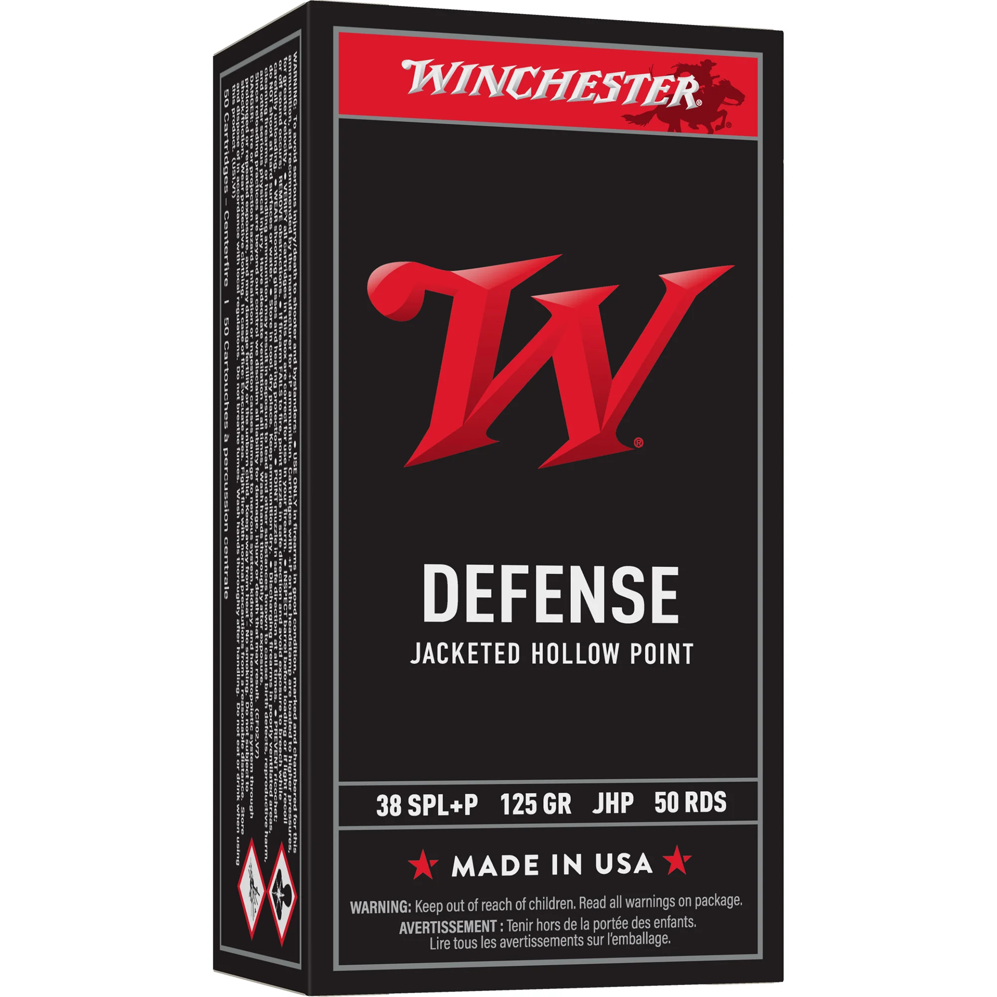 Winchester Ammo USA .38 Special+P 125gr Jacketed Hollow Point