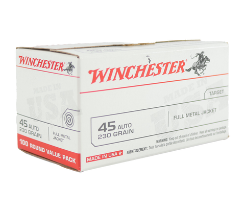 Winchester: 45 Auto, 230 Grain, 100rds FMJ