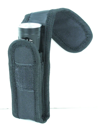 Flashlight Pouch W/ Adjustable Cover & Elastic Sides