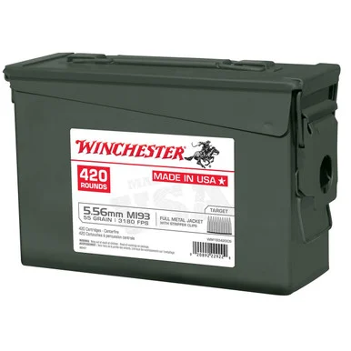 Winchester 5.56x45mm NATO M193 55gr FMJ Ammo - 420 Rounds