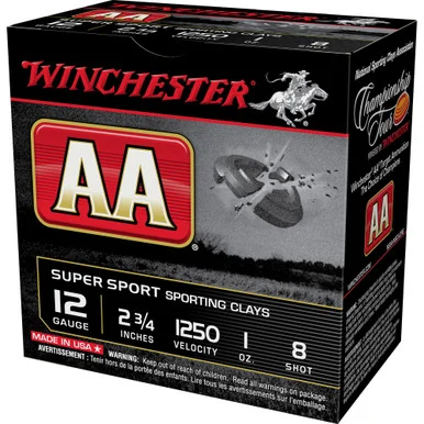 Winchester AA Sporting Clay 12 Gauge 2 3/4" 1 oz #8 Shot