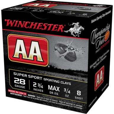 Winchester AA Sporting Clay/Trap 28 Gauge 2 3/4" 3/4 oz #8 Shot