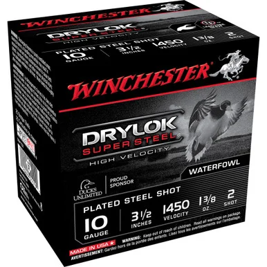 Winchester Drylok Super Steel High Velocity 10 Gauge 3 1/2" 1 3/8 oz #2 Shot