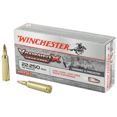 Winchester .22-250 Remington Varmint X Lead Free 38gr CSHP Ammo
