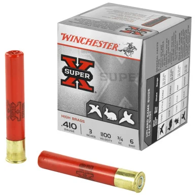 Winchester Super-X HIGH BRASS Heavy Game Load .410 Bore 3 in 3/4 oz #6