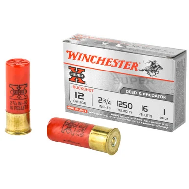 Winchester Super-X 16 Pellets 12 Gauge 2.75 in 1-3/5 oz #1 Buck