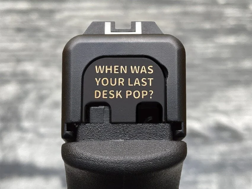 Milspin Desk Pop (The Other Guys) Glock Slide Back Plate