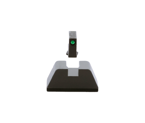 Ameriglo GL-809: Optic Compatible Sight Set for GLOCK Pistols, XL Tall Green Tritium Black Outline .315" Front, Case Hardened .394" Rear