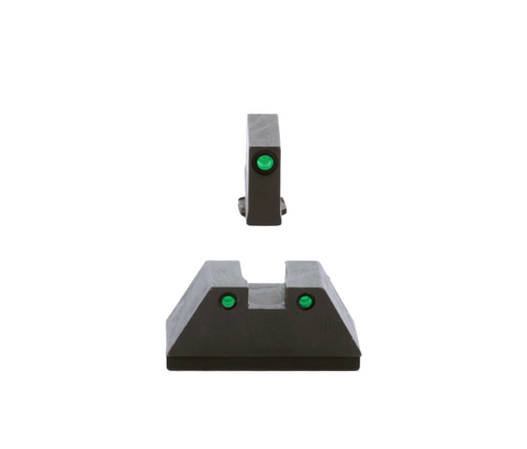 Ameriglo GL-813: Optic Compatible Sight Set for GLOCK Pistols, XL Tall Green Tritium Black Outline .315" Front, Green Tritium Black Outline .394" Rear