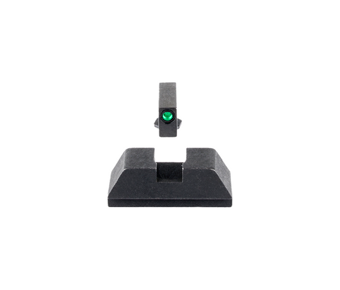 Ameriglo GL-880: Optic Compatible Sight Set for GLOCK Pistols, 1L Tall Black Outline Tritium .220" Front, Flat Black .295" Rear