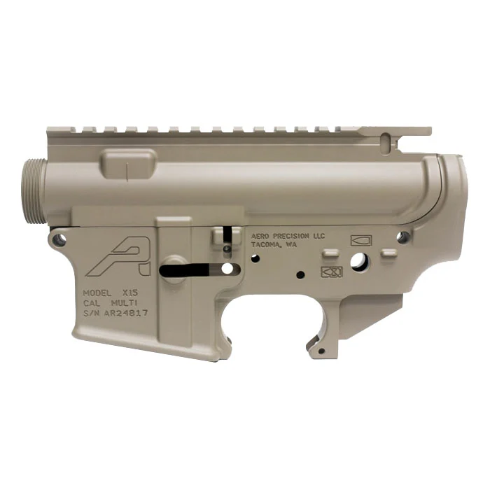 Aero Precision AR15 Stripped Upper/Lower Receiver Set - FDE