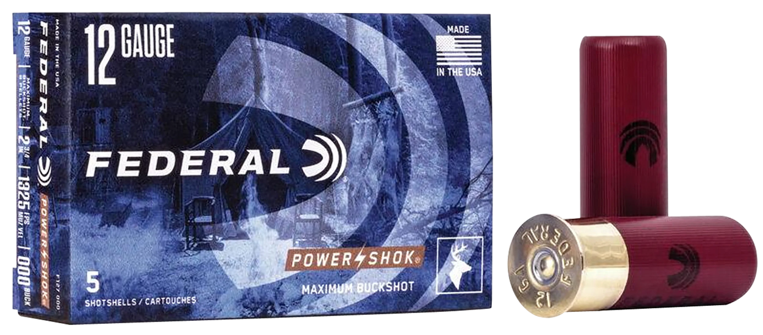 Federal Power-Shok 12GA 2-3/4" 000 Buck - 5RD Box