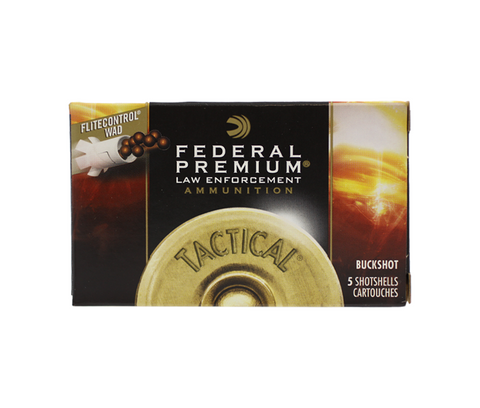 Federal: 12 Gauge, 2 3/4, Tactical, 1350 fps, 00 Buck Shot, FLITECONTROL Wad, 5/Box