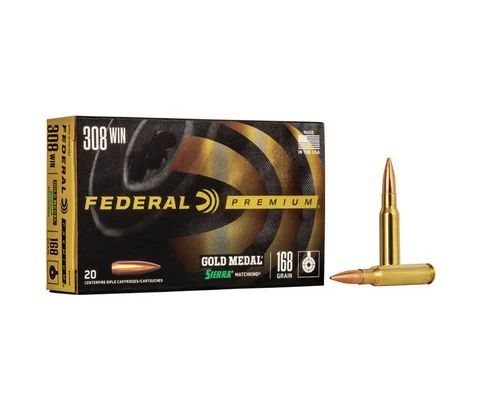 Federal GM308M: .308 Win. Gold Medal Match - 168gr Matchking, 20/Box