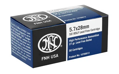 FNH SS195LF: 5.7x28mm 27gr Lead Free, 50/Box