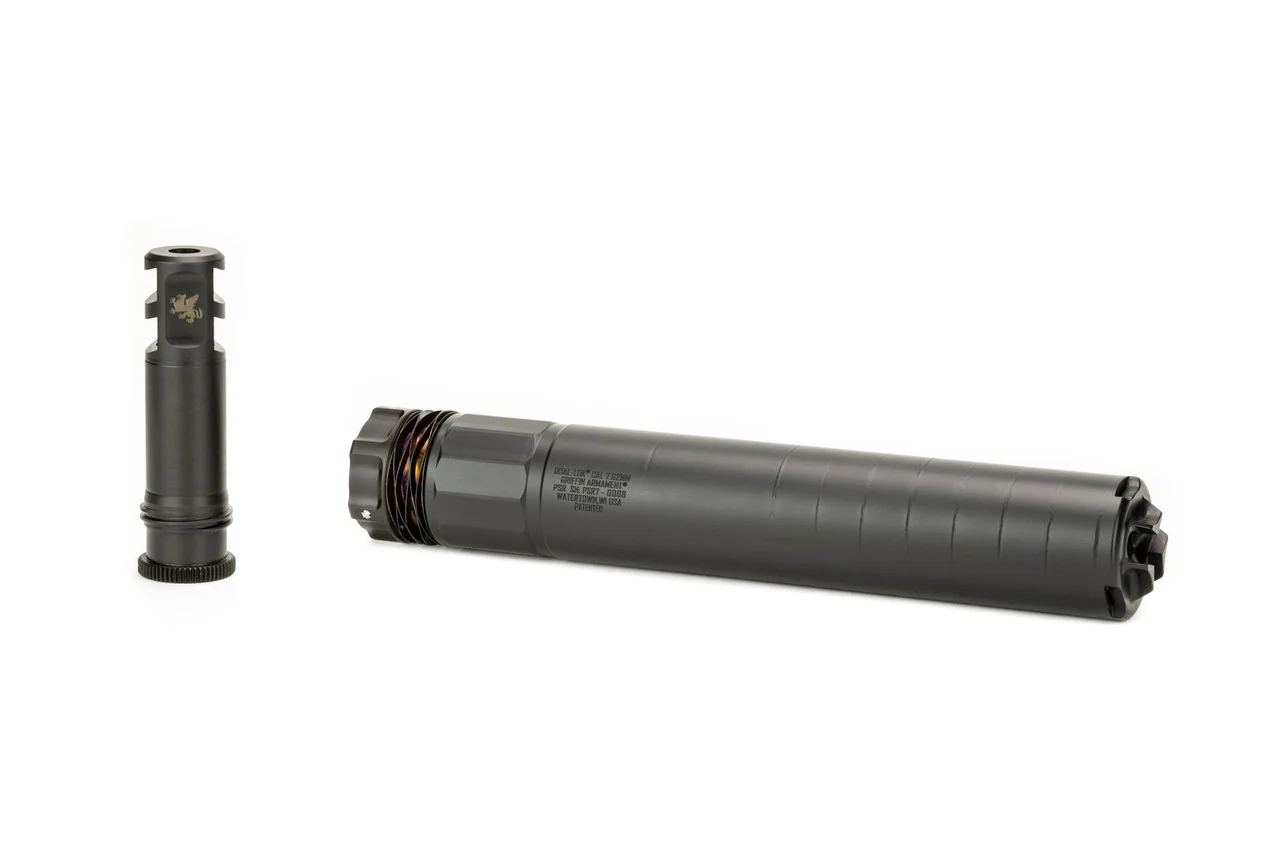 Griffin Armament Dual-Lok PSR Suppressor, 7.62mm 5/8x24