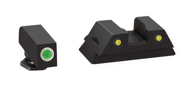 Ameriglo Tritium Night Sight Set - OPERATOR - For Glock 42/43 - Green/Yellow