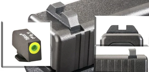 Ameriglo Tritium Night Sight Set - CLAW EMS - For Glock 10mm, .45 - Black/Green