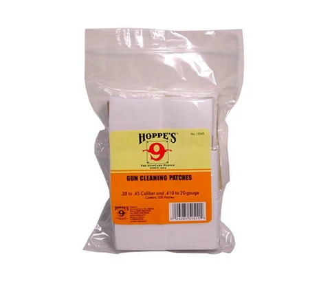 Hoppe's: Bore Cleaning Patches, .38 - .45, 410 - 20 Gauge, 500 pack
