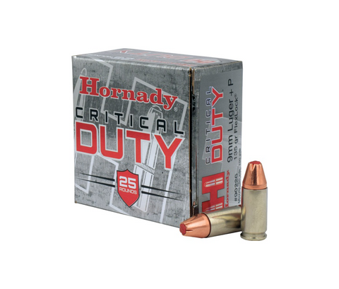 Hornady: Critical Duty, 9MM Luger +P, 135 gr, FlexLock, 25/Box
