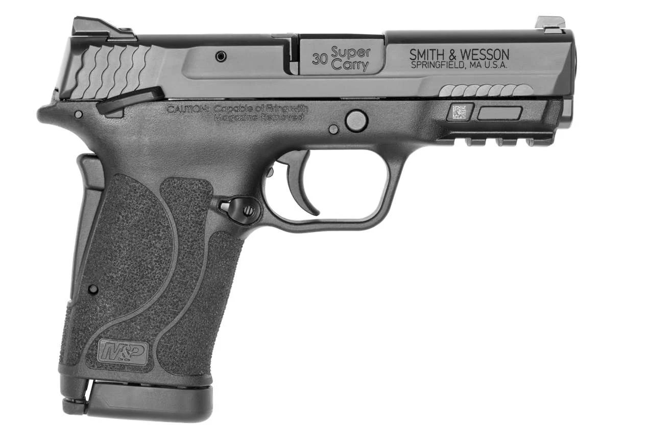 Smith & Wesson 13458 SHIELD EZ .30 Super Carry 10+1 Pistol: Matte Black, Thumb Safety, Picatinny Rail, Lightweight