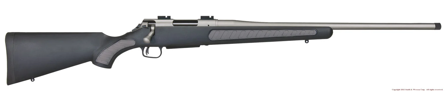 T/C Arms 12594 Venture II243 Win 3+1 22" Weather Shield Black w/Gray Hogue Panels Stock, Silver Weather Shield Right Hand