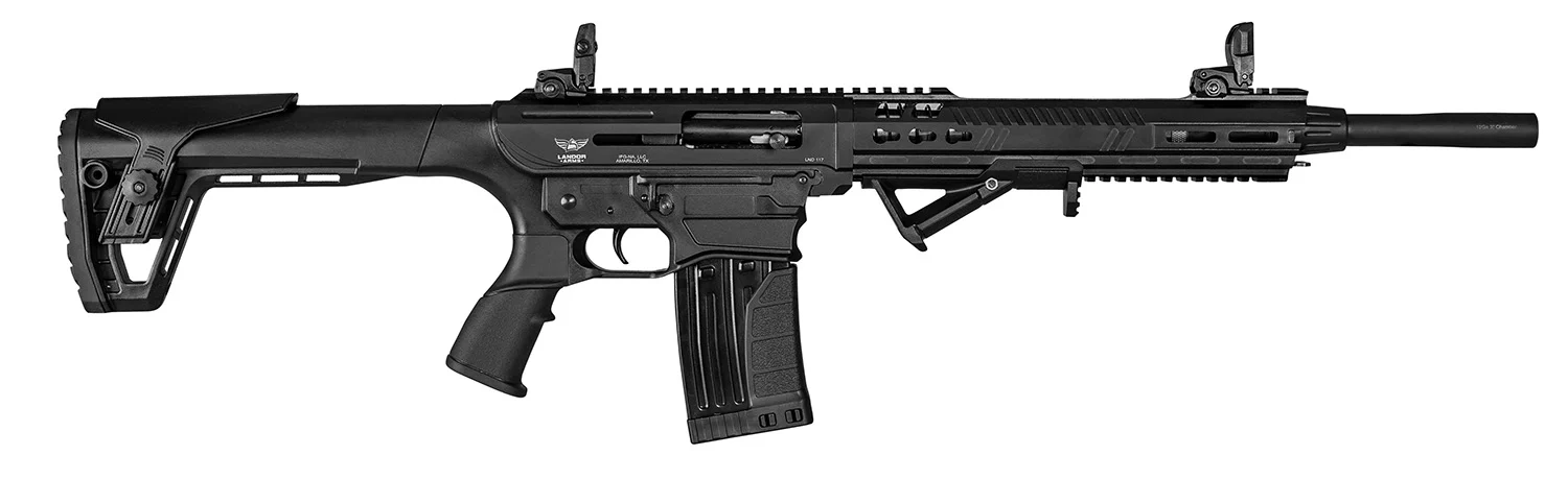 Italian Firearms Group LND117 AR-Shotgun 12 GA 5 Rounds Semi-Automatic Black Synthetic Stock, 18.50" Barrel, Folding Sights
