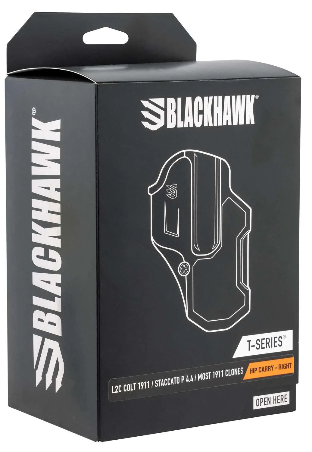 Blackhawk 410761BKL T-Series L2C Black Matte Polymer OWB Colt 1911 w/wo Rail Right Hand