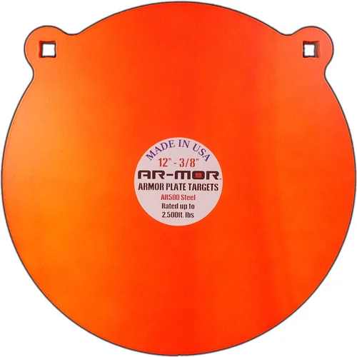 AR-MOR 12" AR500 STEEL GONG 1/2" THICK STEEL ORANGE ROUND