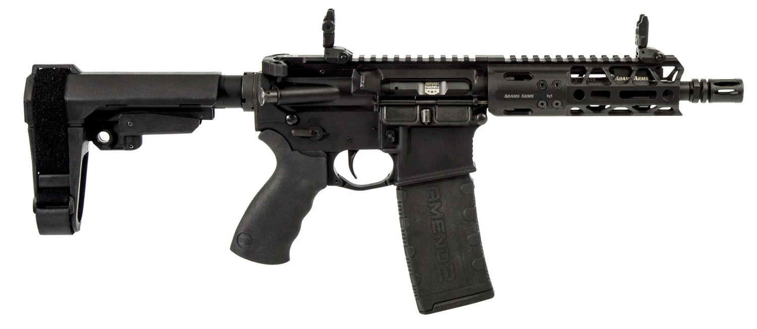 Adams Arms FGAA00432 P2 .300 AAC BLACKOUT 30+1 Semi-Auto Pistol with SBA3 Brace, M-LOK Rail, Black Grip