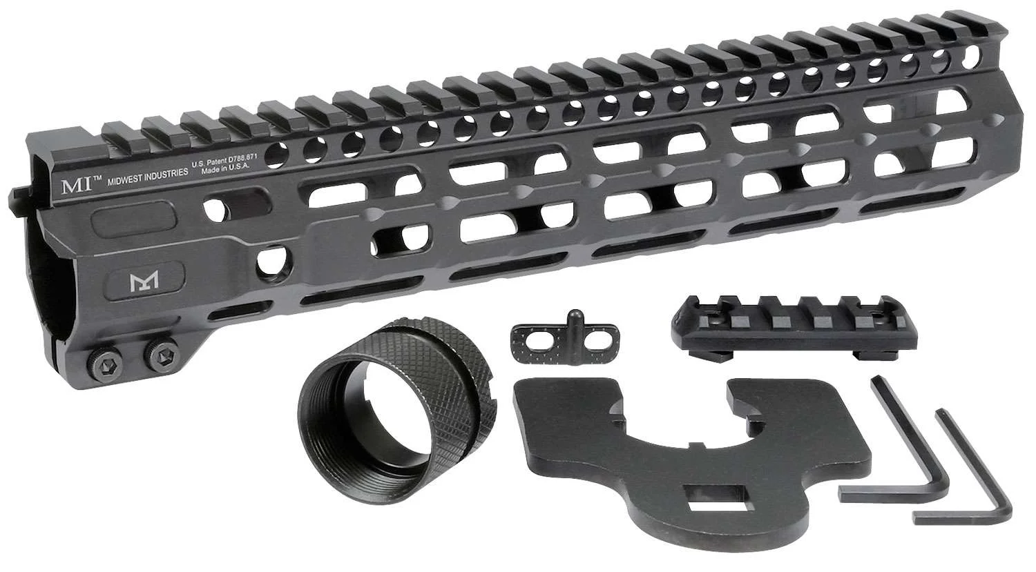 Midwest Industries MICRM105 CombatAR-15 Black Hardcoat Anodized Aluminum/Polymer 10.50" Picatinny/M-LOK