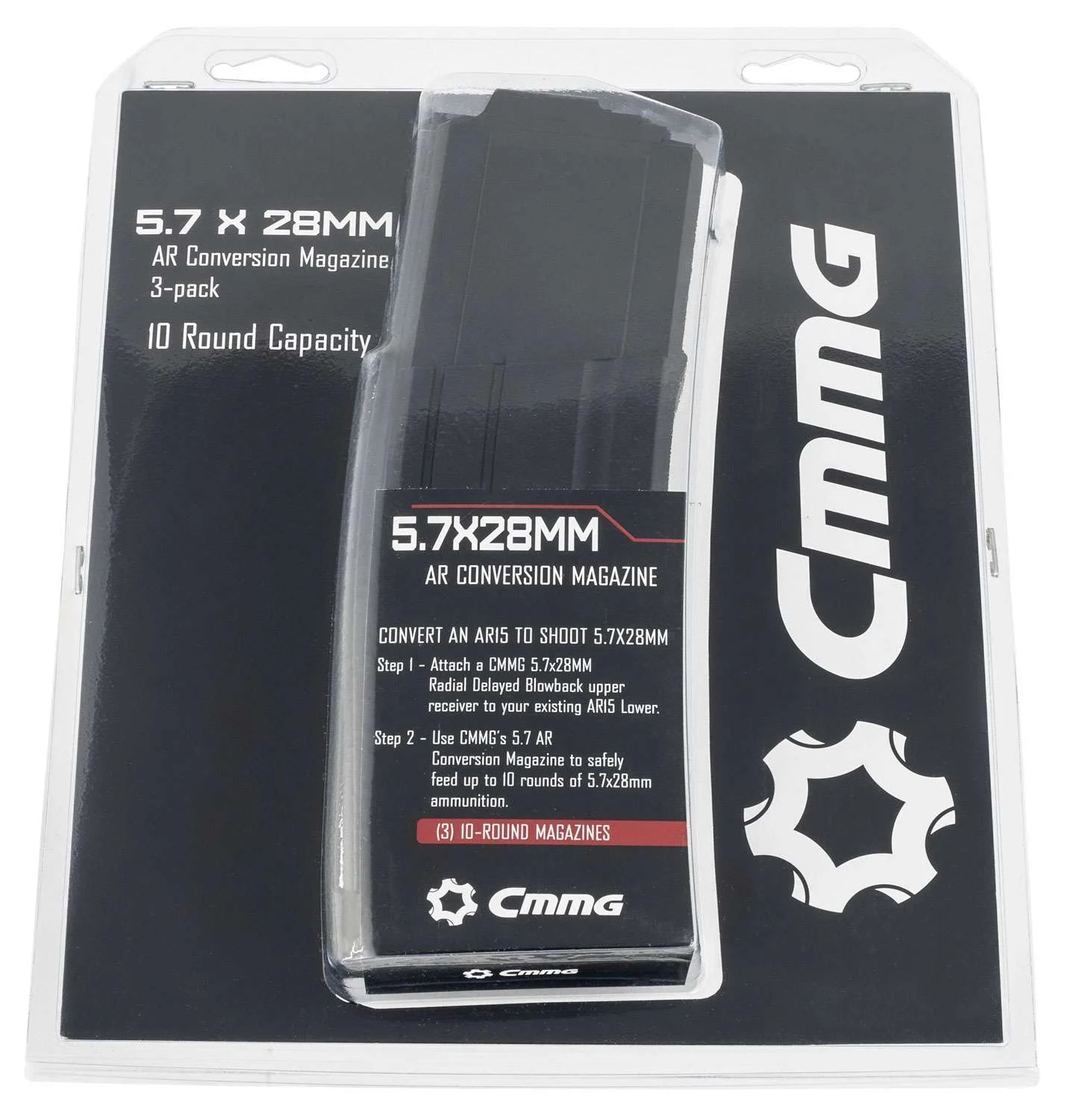 CMMG 54AFFC8 5.7 AR Conversion Mag 5.7x28mm 10rd Detachable Pack of 3