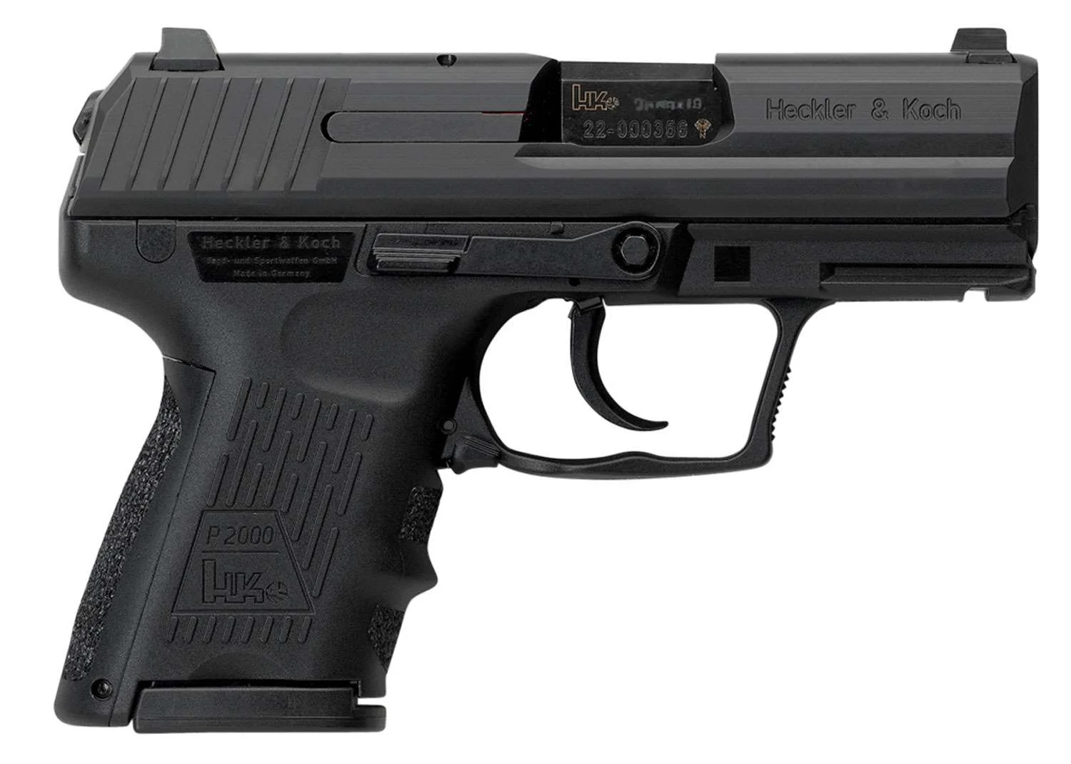 HK 81000056 P2000SK V3 9mm 10+1 Subcompact Pistol, Black, Interchangeable Backstrap Grip, SA/DA Action