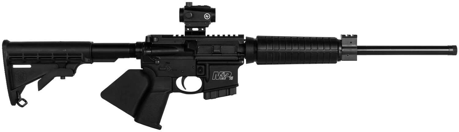 Smith & Wesson 12938 M&P-15 5.56mm 10Rd Semi-Auto Rifle, CA Compliant, Matte Black with Red/Green Dot Optic