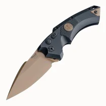 Hogue 36530 EX-A053.50" Spear Point Plain FDE PVD CPM 154 Stainless Steel/Black Anodized Aluminum Handle Folding