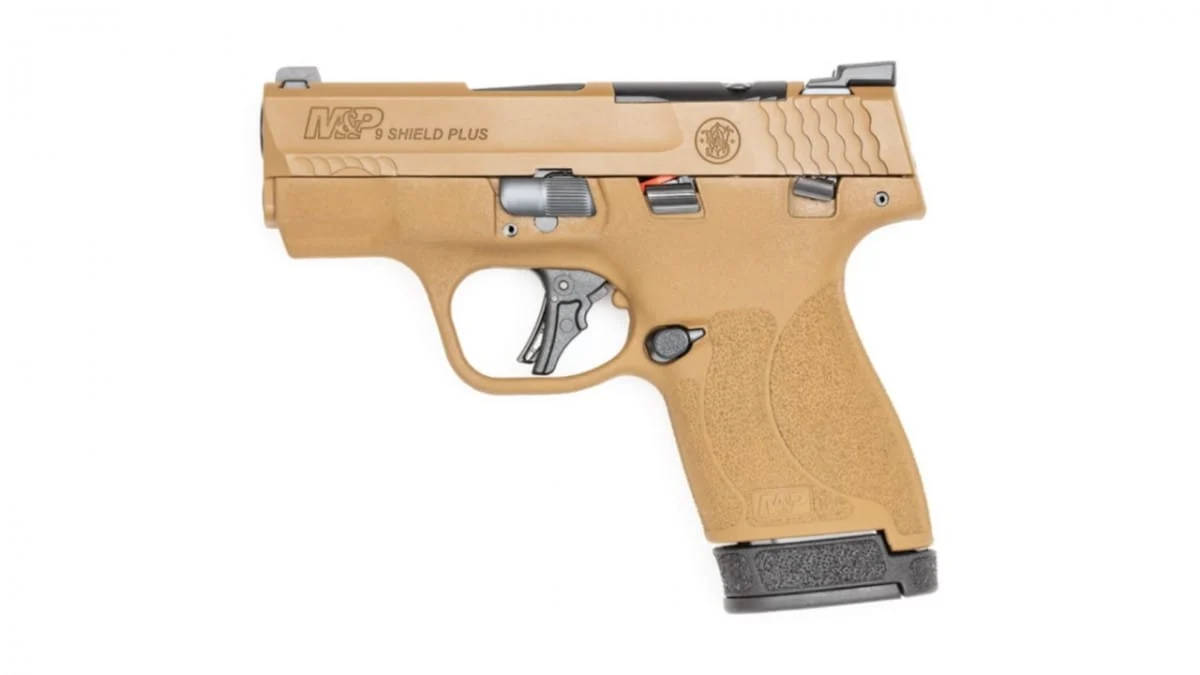 Smith & Wesson 13649 M&P9 Shield Plus 9mm 10+1 Pistol: Dark Earth, No Safety, Standard Sights