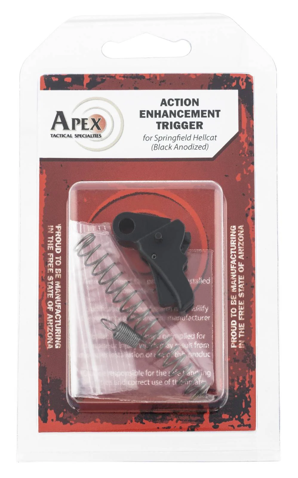APEX TACTICAL SPECIALTIES 115112 Action EnhancementTrigger Springfield Hellcat Black Curved 5-5.50 lbs