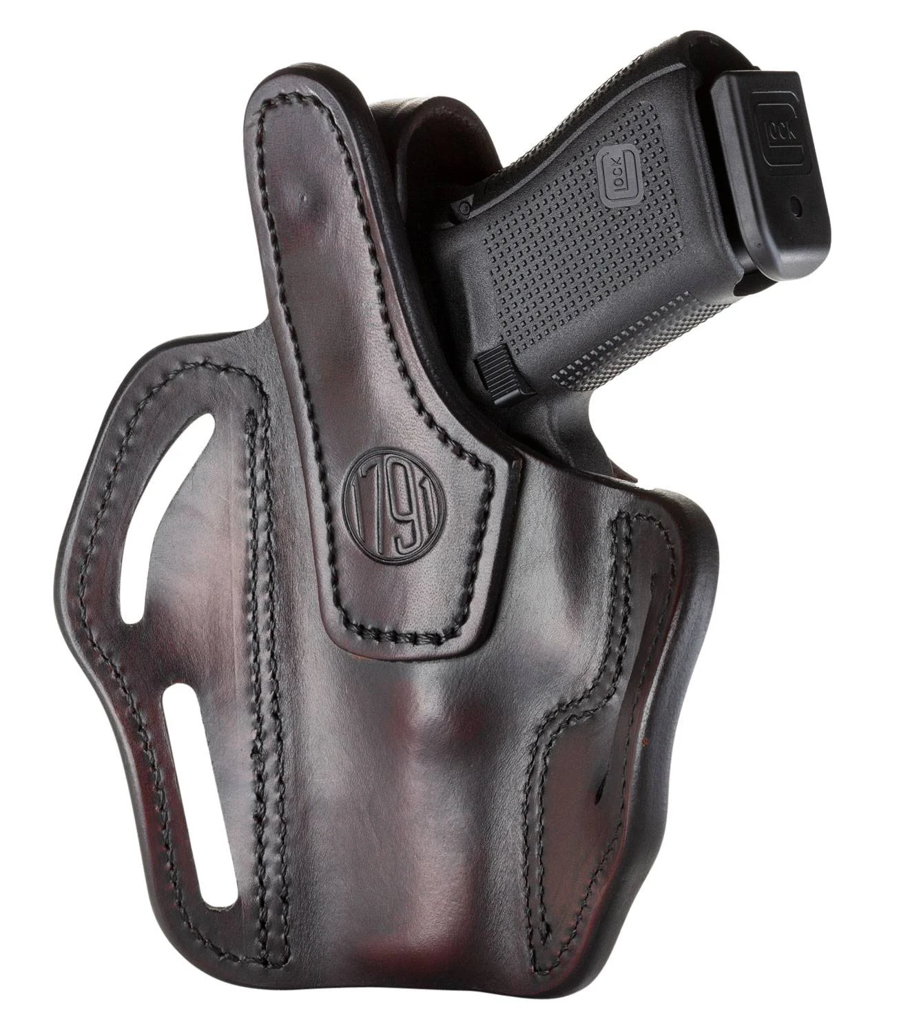 1791 Gunleather BHX3SBRR BHXBlack Leather OWB Glock 19/Sig P228/S&W MP9,40/XD9,40 Right Hand