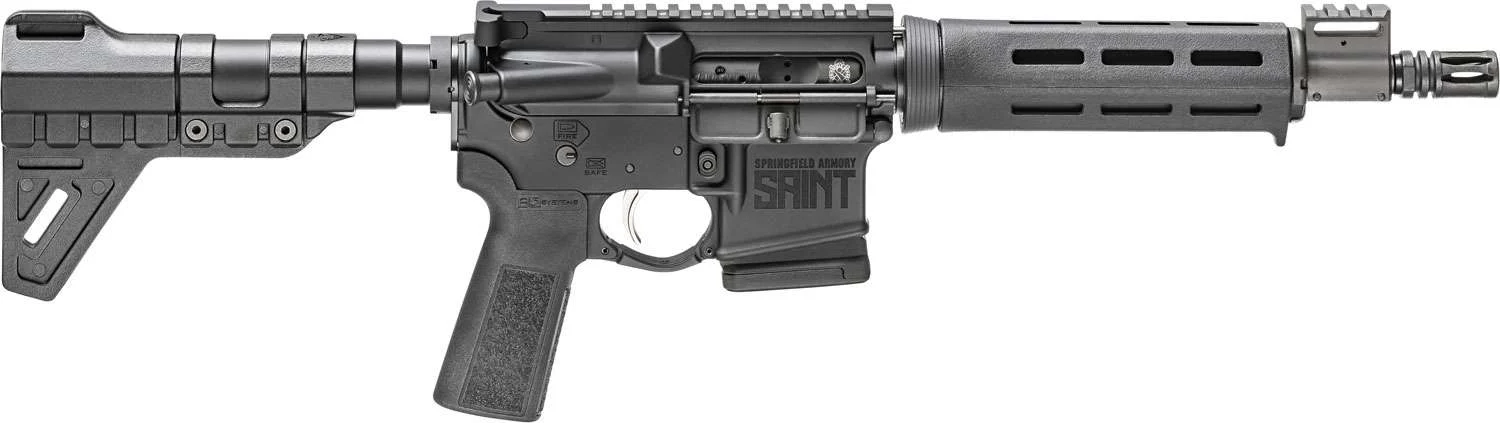 Springfield Armory ST9096556BMLC-B5 SAINT 5.56 10+1 Semi-Auto Pistol, Black Hard Coat Anodized, Compact Design with Reliable Performance