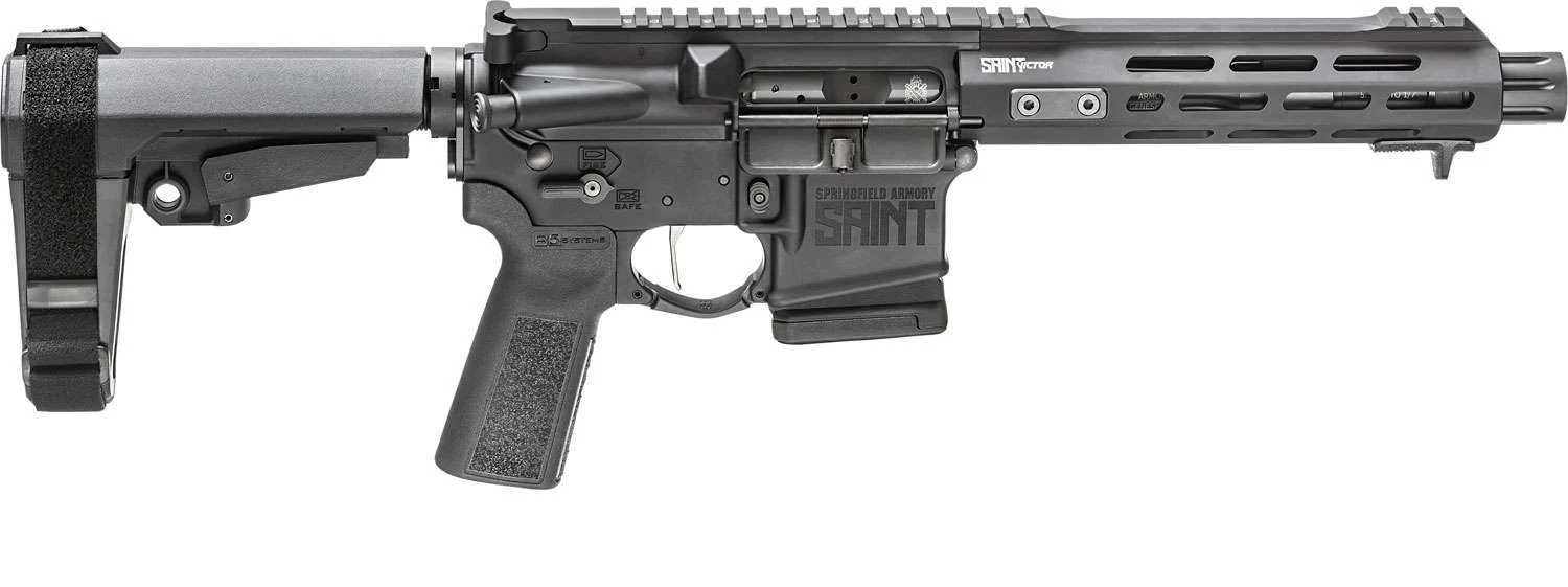 Springfield Armory STV975556BLC-B5 SAINT 5.56mm 10+1 Pistol Semi-Auto, Black, SBA3 Brace, Compact Design