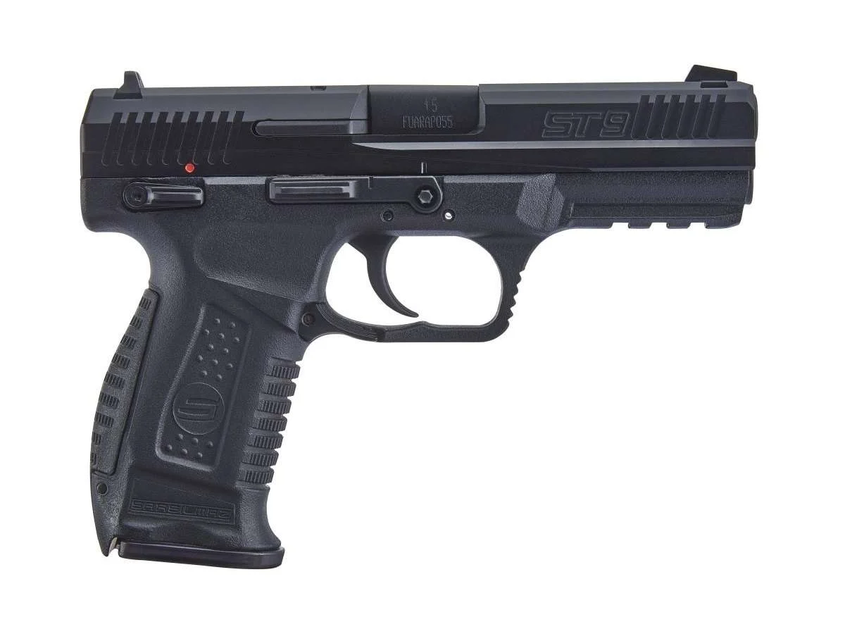 SAR USA ST45BL ST45 .45 ACP 12+1 DAO Pistol, Black Steel, Interchangeable Backstrap, Ambidextrous Release