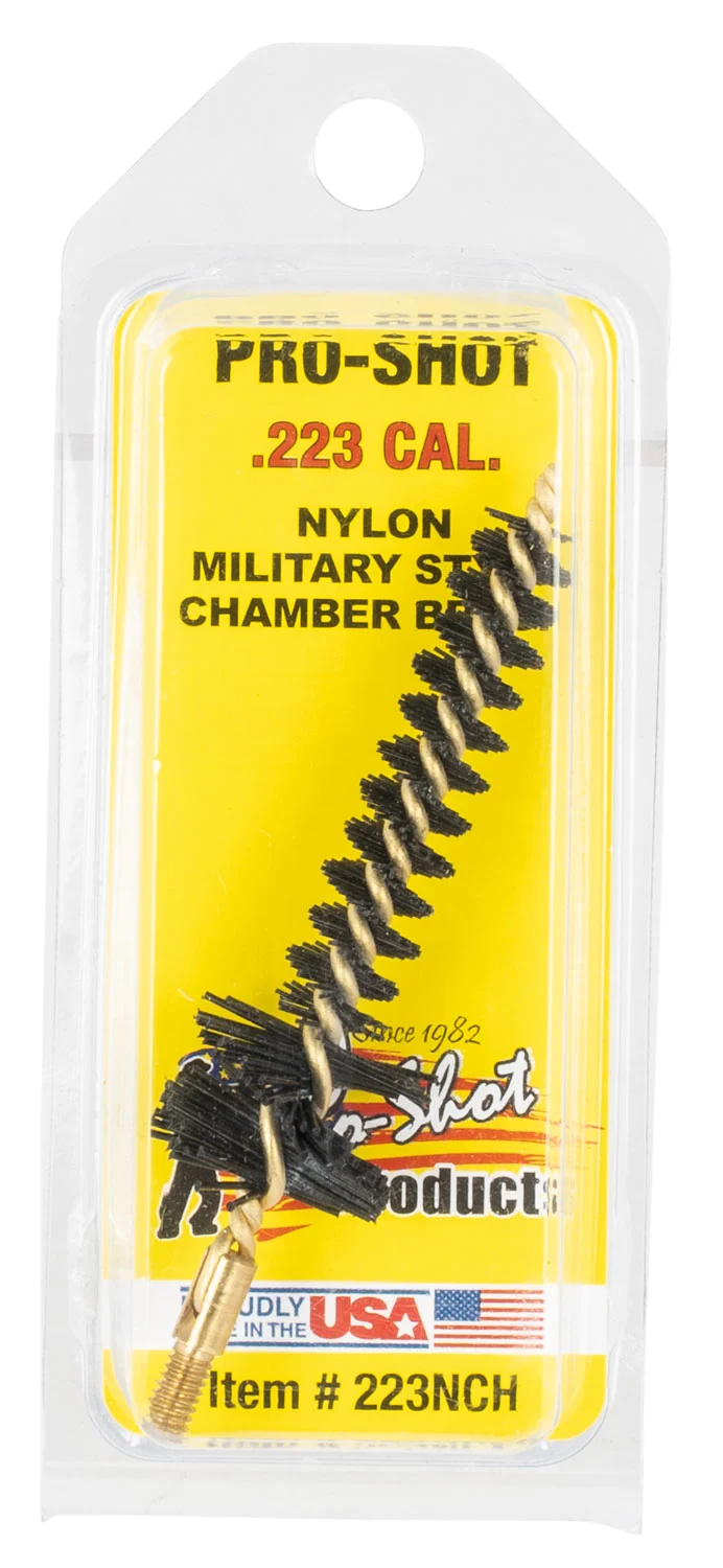 Pro-Shot 223NCH Chamber Brush Military 223 Rem,5.56x45mm NATO Brass Core Nylon Bristle