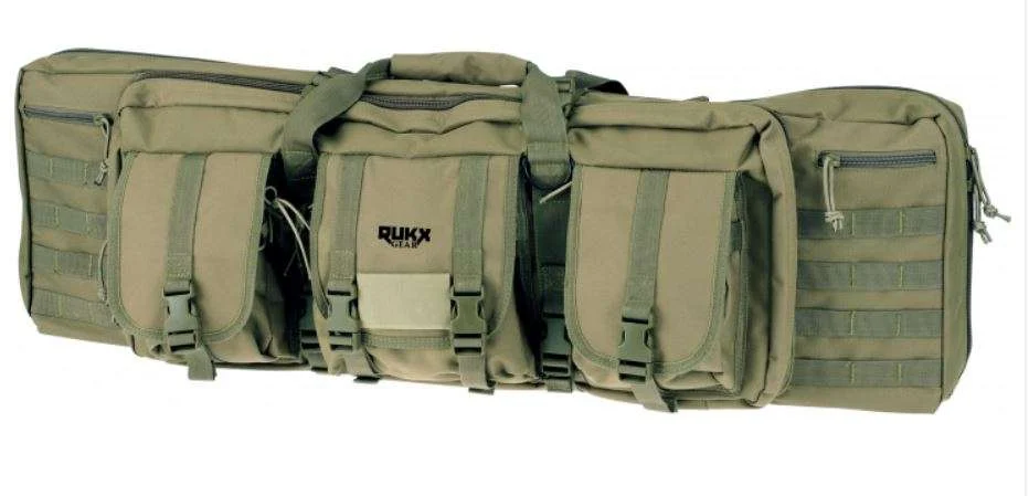 RUKX GEAR ATICT36DGG Tactical Double Gun Case Green 600D Polyester 36"