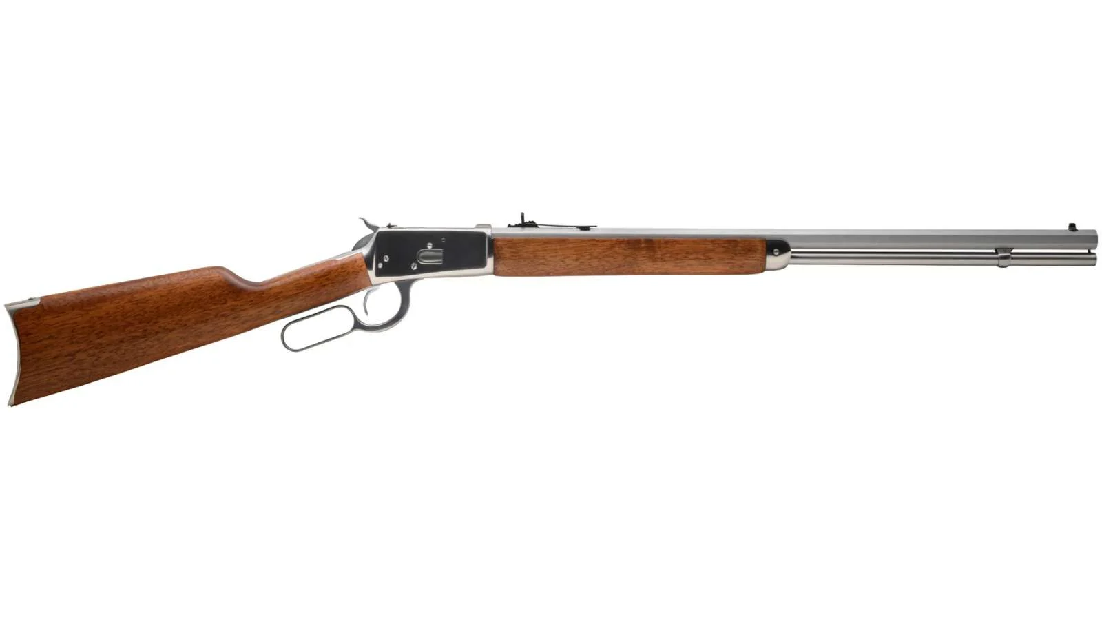 Rossi 923572493 R92 .357 Mag 12+1 Lever Action, Polished Stainless, Hardwood Stock, Octagon Barrel