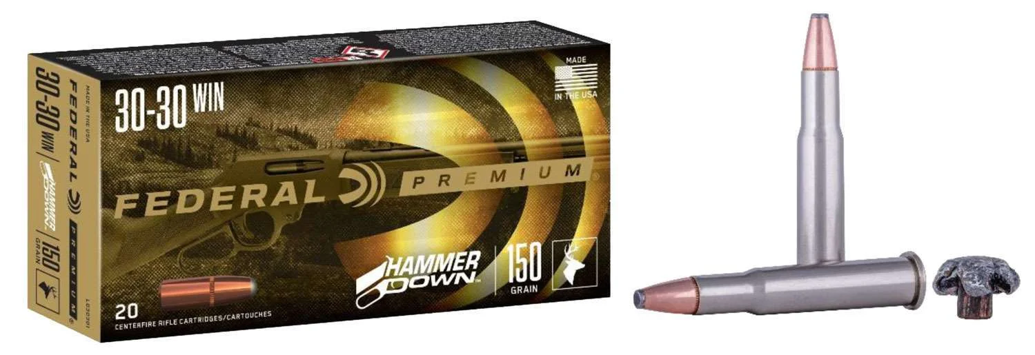 Federal LG30301 Premium HammerDown 30-30 Win 150 gr Bonded Soft Point 20 Bx/ 10 Cs