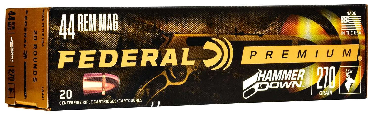Federal LG441 Premium HammerDown 44 Rem Mag 270 gr Bonded Soft Point 20 Bx/ 10 Cs