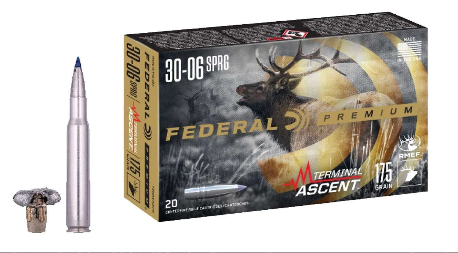 Federal P3006TA1 Premium30-06 Springfield 175 gr Terminal Ascent 20 Bx/ 10 Cs