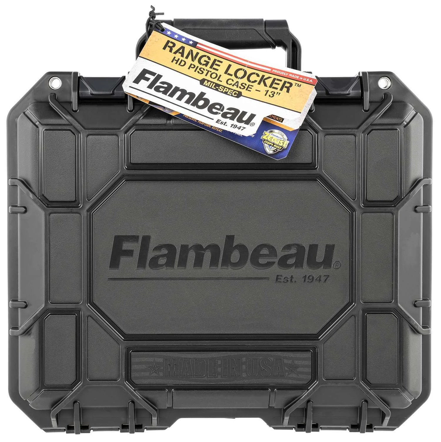 Flambeau 1312SN Range Locker13" Black Full Size Handgun Or Multiple Compact Handguns Polymer
