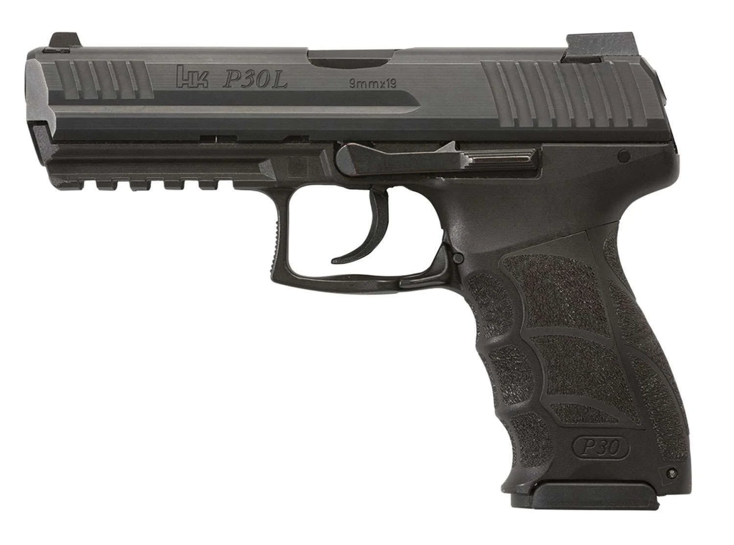 HK 81000118 P30L V1 9mm 10+1 DAO Pistol, Black Steel Long Slide, Interchangeable Backstrap, Night Sights