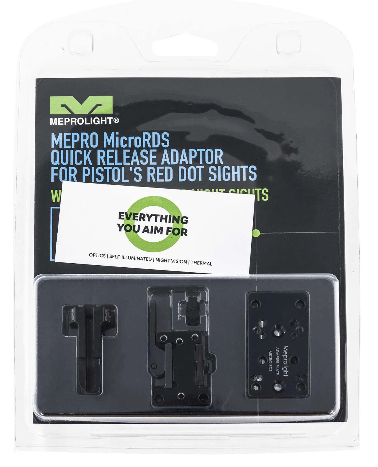 Meprolight USA ML881500 MicroRDS Adaptor, Night Sight Set Fits Glock MOS Quick ReleaseGreen/Black